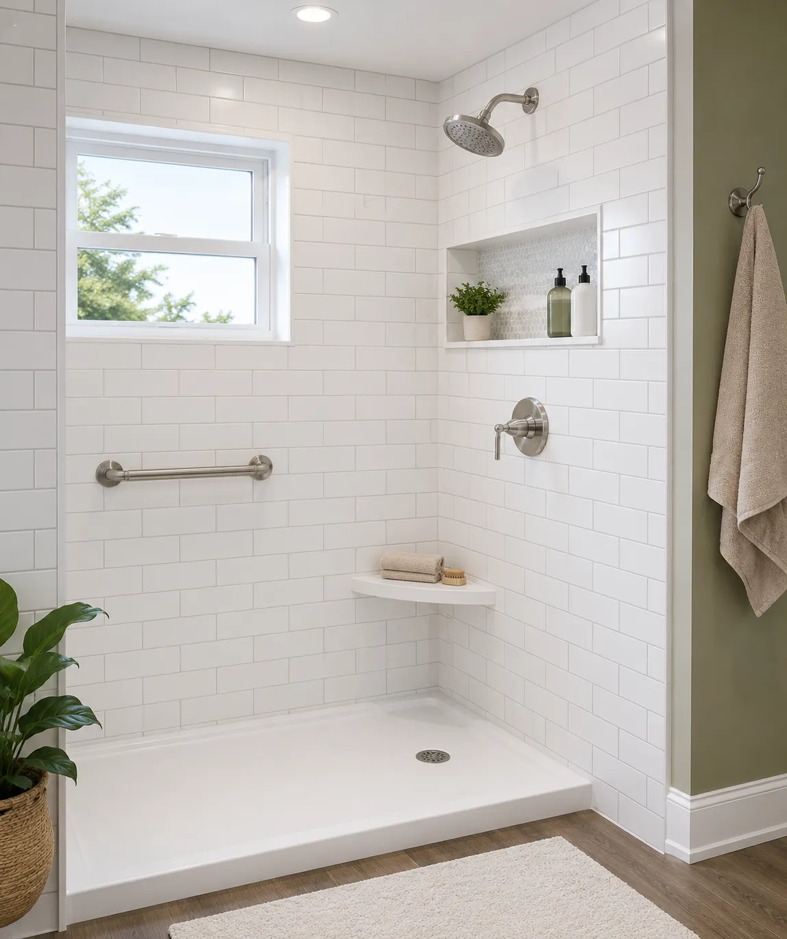 walk-in shower installation Foley AL frameless glass