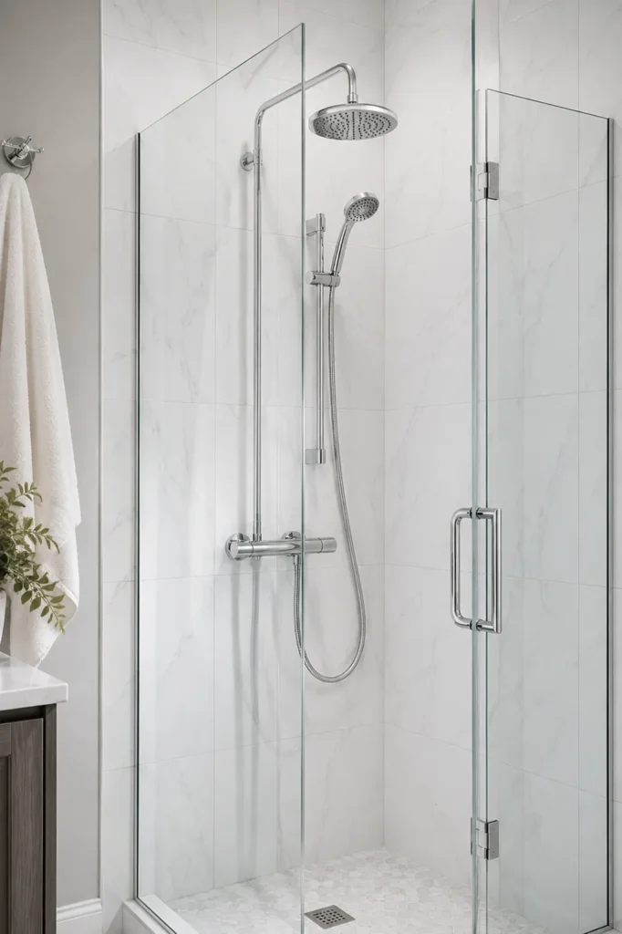 walk-in shower installation Foley AL frameless glass